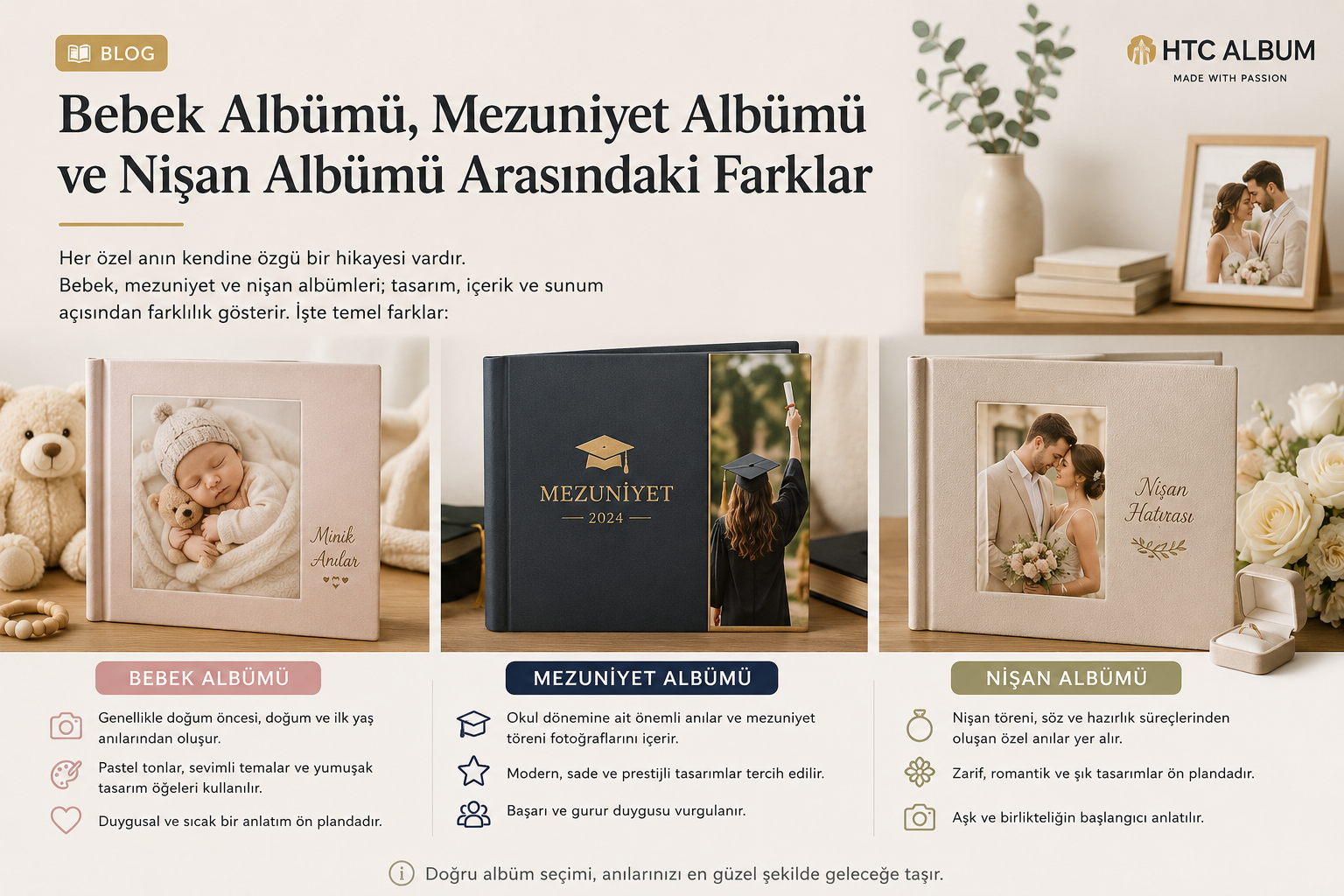 Bebek Albümü, Mezuniyet Albümü ve Nişan Albümü Arasındaki Farklar