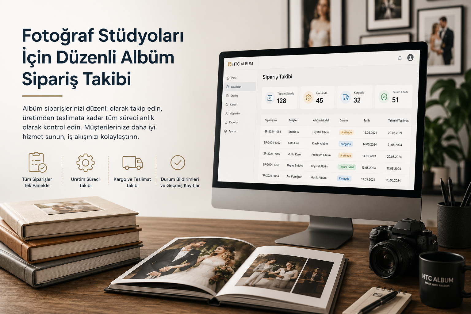 Fotoğraf Stüdyoları İçin Düzenli Albüm Sipariş Takibi